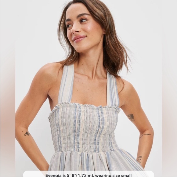 American Eagle outfitters smocked mini dress with a crisscross back. Size small. - Picture 5 of 12